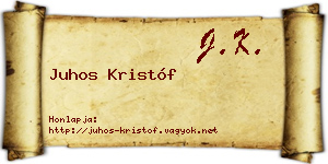 Juhos Kristóf névjegykártya